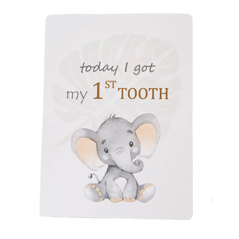 Cute Unisex Baby Elephant Grey Quirky and Fun Set of 24 Milestone Cards 1