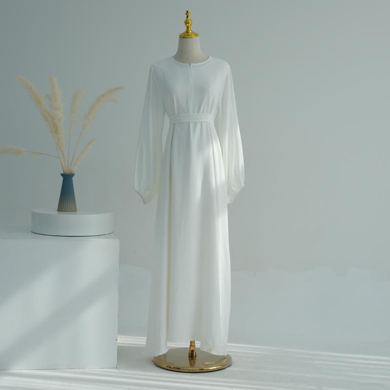 Product Introduction of HS1175 Front Zipper with Pocket Abaya in Crepe Fabric Party Abaya Dress 13