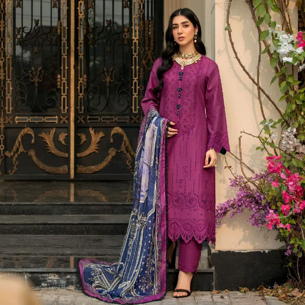 ChiknKari Eid Collection ReadyMade 3pc Outfit Megenta