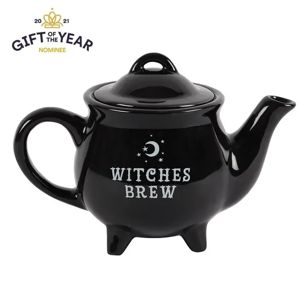 Witches Brew Black Ceramic Tea Pot 1