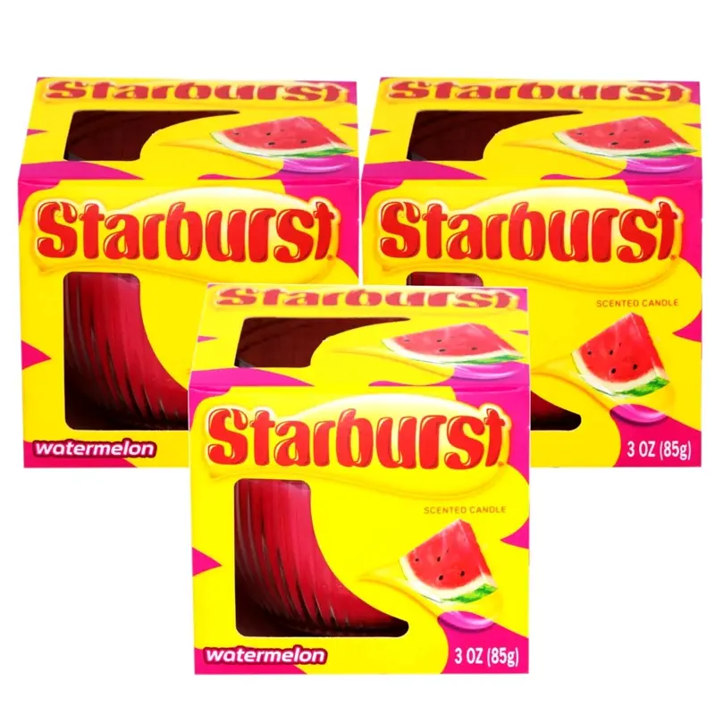 3x Starburst Watermelon Scented Candle - 85g/3oz 0