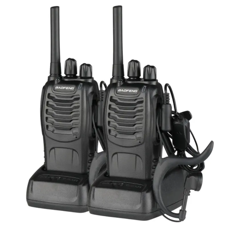 Walkie Talkies 2Pcs Two-Way Radios Set Rechargeable Long Range Interphone Portable Professional Intercoms 16 Channels Walky Talky for Adults,Build in LED Light,Earpieces Battery and Charger Included Audio Charging Electronic Monitor