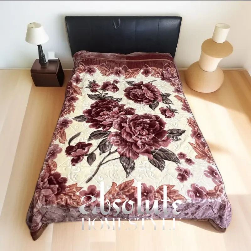 2Ply Reversible 6k Heavy Blanket Soft Thick Cloudy Faux Fur Mink Blanket Throw Bedspread 5