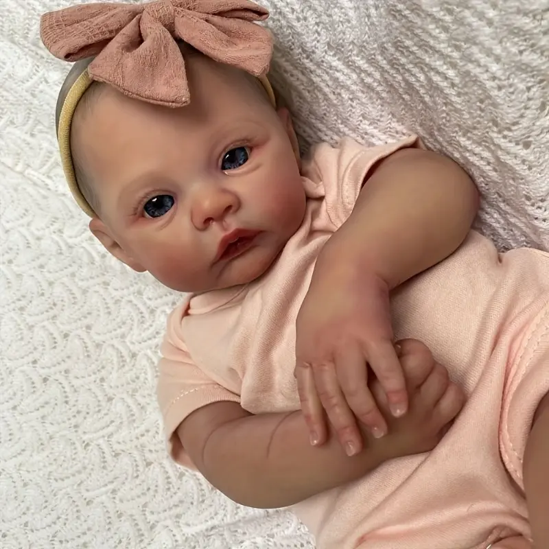 48cm Ultra-Realistic Reborn Doll - Soft Silicone Body, 3D-Painted Skin with Visible Veins, Lifelike Newborn Baby Toy for Kids - Perfect Birthday or Christmas Gift 2