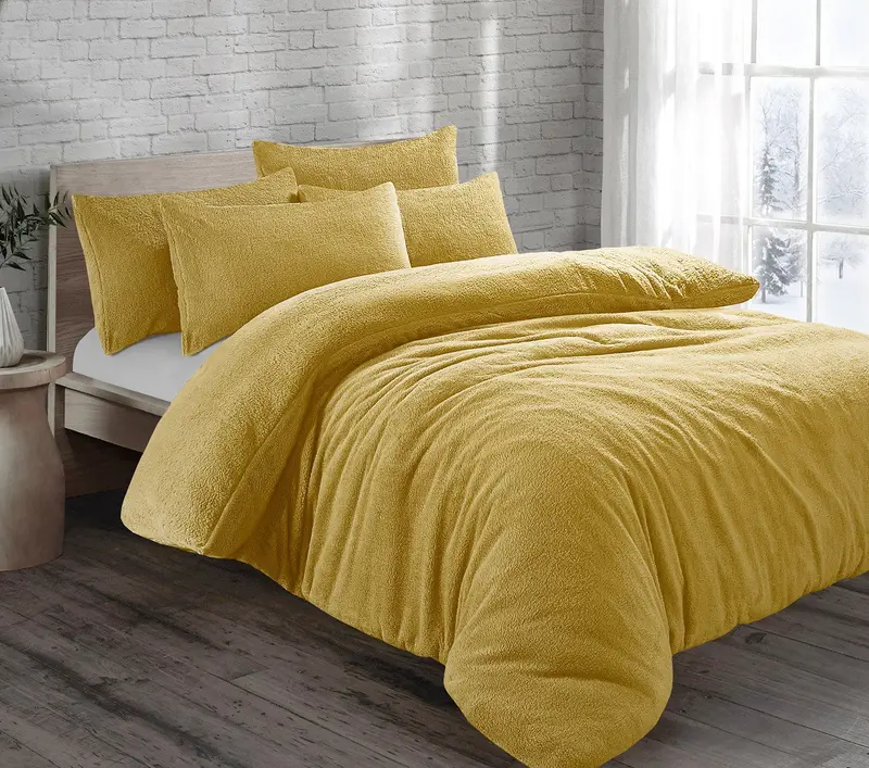 BRIT HOUSE TEDDY BEAR FUR SHERPA FLEECE DUVET COVER & PILLOWCASE/S BEDDING SET WINTER WARM COSY QUILT COVER BED LINEN SET PILLOW COVERS 7