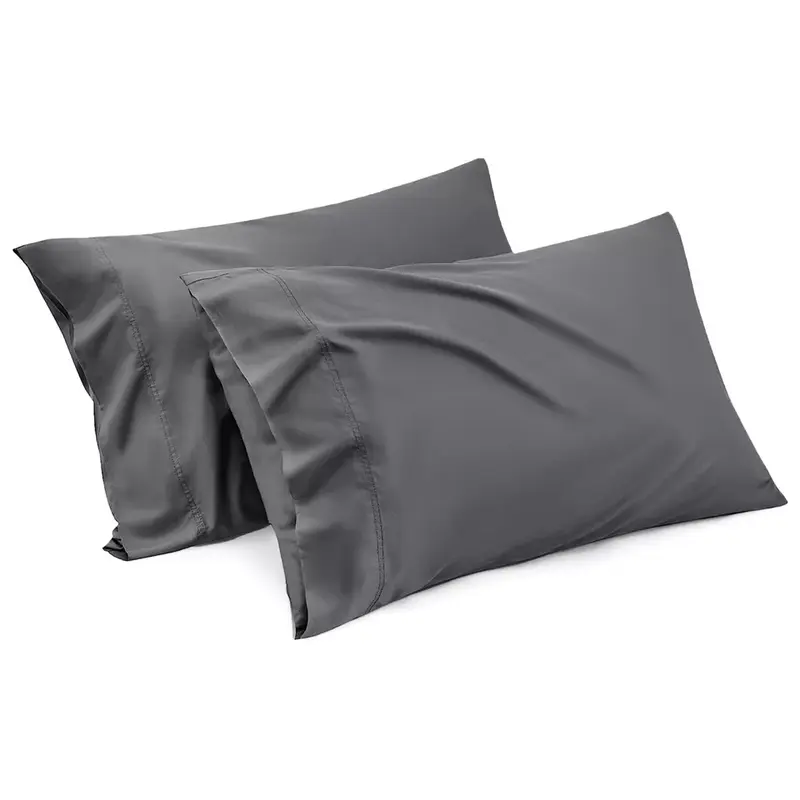 Ultra Soft 2-Pack Microfiber Pillowcases Soft, Breathable Pillow Cases White, Silver, Charcoal, Grey, Navy Blue, Emerald Green, Beige & Black - Set of 2 (50x75cm) 1