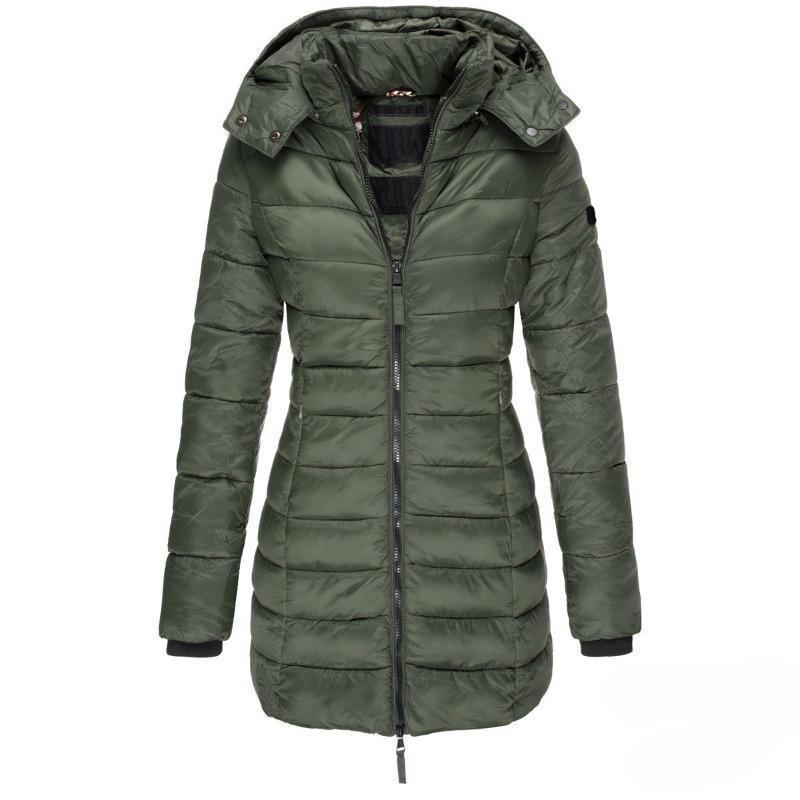 【2025】Winter Thicken Warm Women Parkas Zippers Solid Overcoat Casual Long Sleeve Padded Puffer Jacket Female Mid-length Slim Coat Top 6
