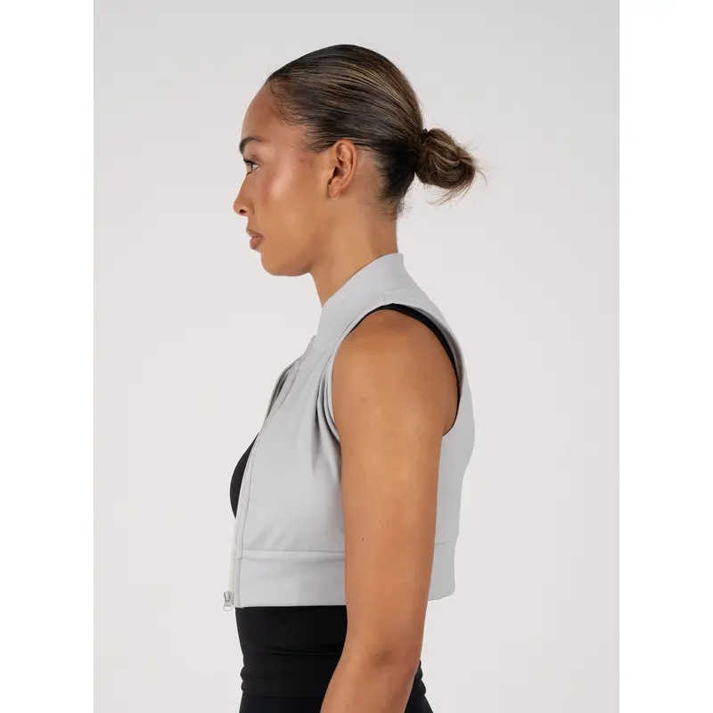Zip-up Performance Sports Bra | Grey 2
