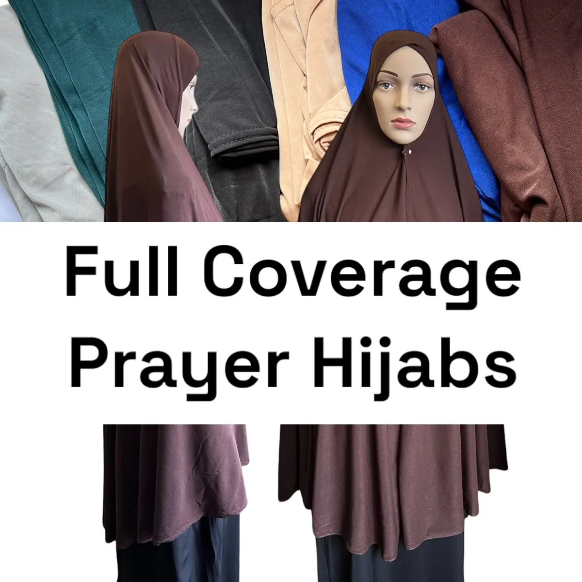 XL Stretchy Pull On Prayer Hijab Jersey Full Long Umrah Hijab & Hajj Hijab Full Coverage Hijab hand wash all seasons