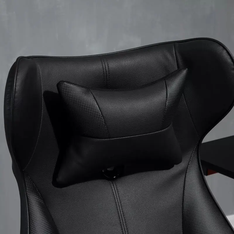Black Ergonomic Leather Gaming Chair With Fixed Base - Take Your Gaming To The Next Level 5
