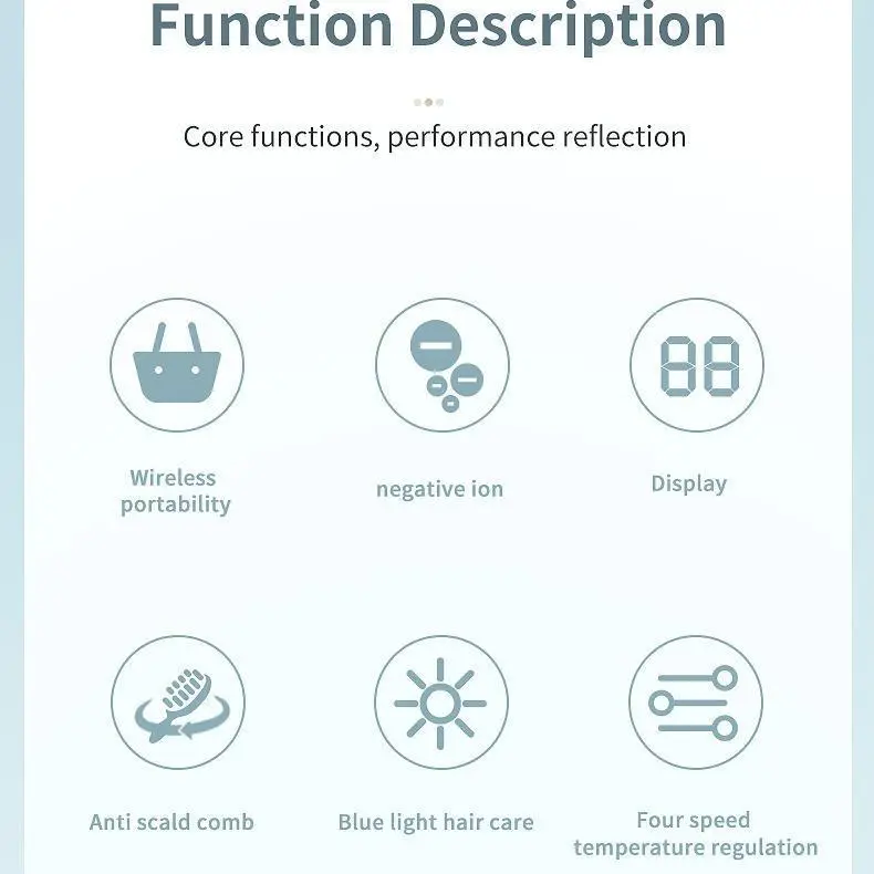 【wavy chic】New rechargeable wireless hair straightening comb for curly hair, portable mini straightening plate, negative ion non-harming power generation comb hair straightener Comfort 5