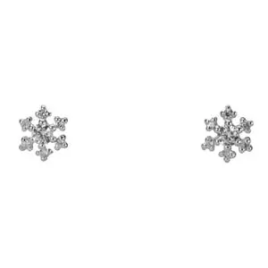 Women's Sterling Silver Snowflake Stud Earrings with Cubic Zirconia Stones