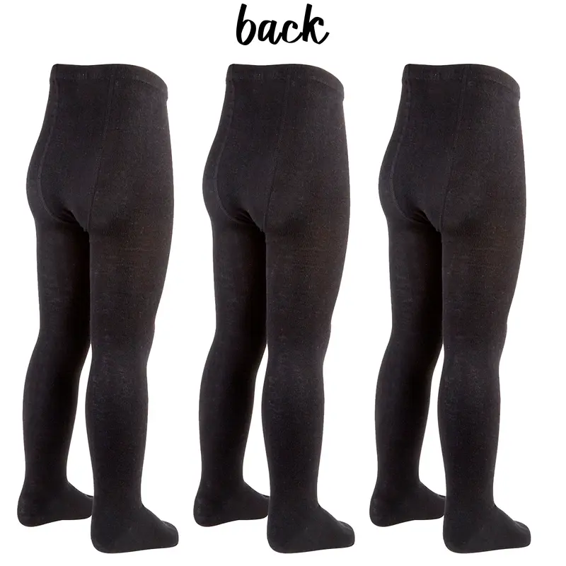 3 Pack Girls Black Tights School Tights for Girl Back To School Uniform Solid Plain Black Cotton Rich 	3 Pairs Girls Black School Uniform Tights Cotton Rich Warm Thick Stretchy Soft Warm Elasticated Waist Breathable 2 3 4 5 6 7 8 9 10 11 12 13 Years 3