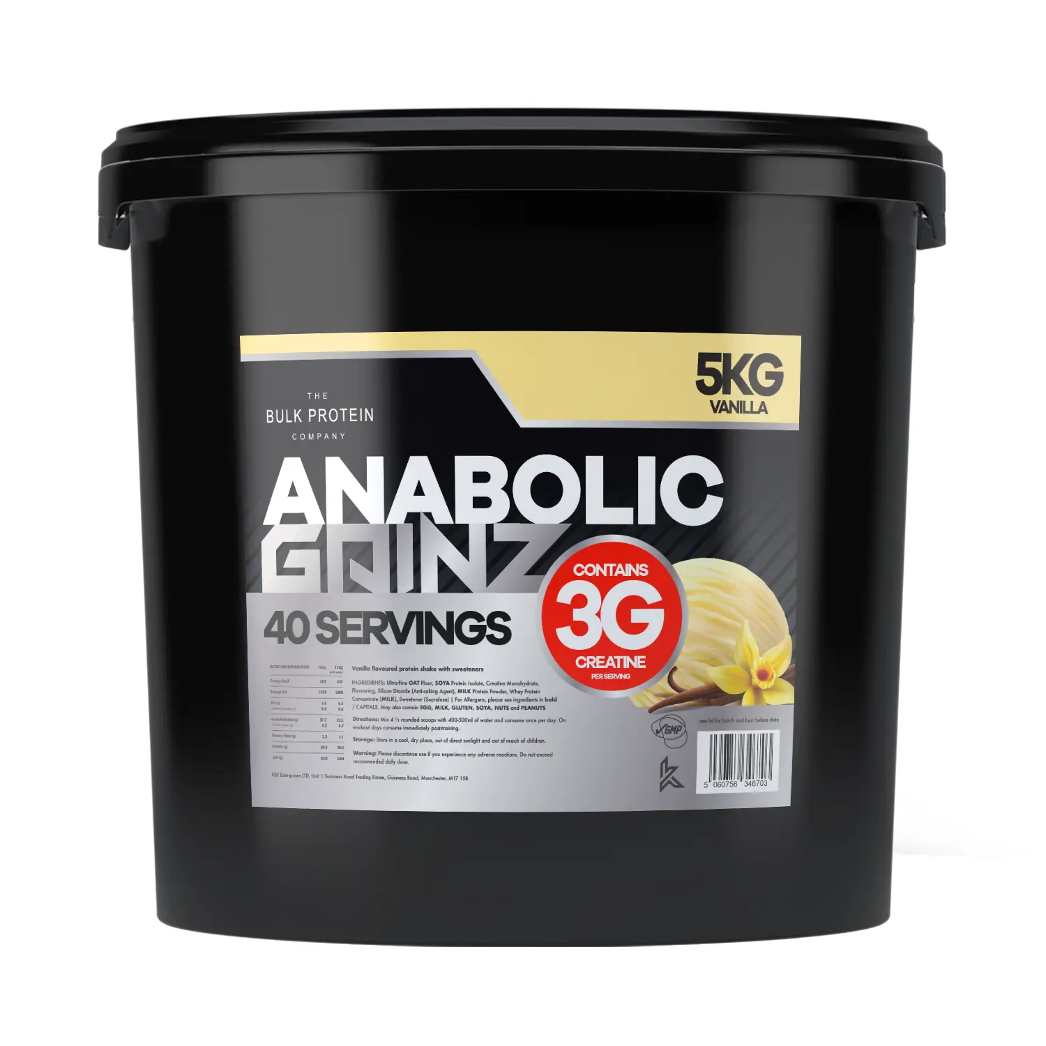 The Bulk Protein Company - Anabolic Gainz - 5kg Healthcare Dietary Fitness Supplement Edible Powder