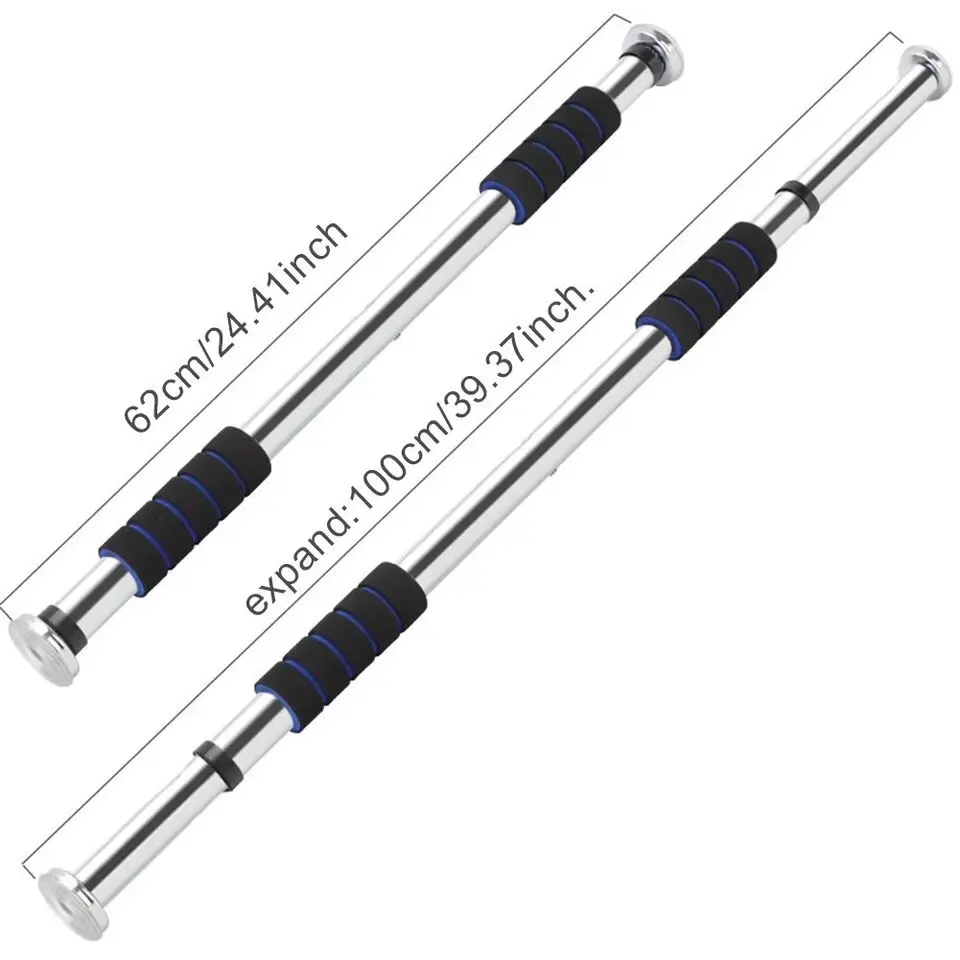 Door Pull Up Bar Doorway Chin up Bar, Extendable 60-100cm - Non-Slip Secure Grips, Adjustable Upper Body Trainer Workout Bar Fitness Exercise Gym Equipment for Home Indoor