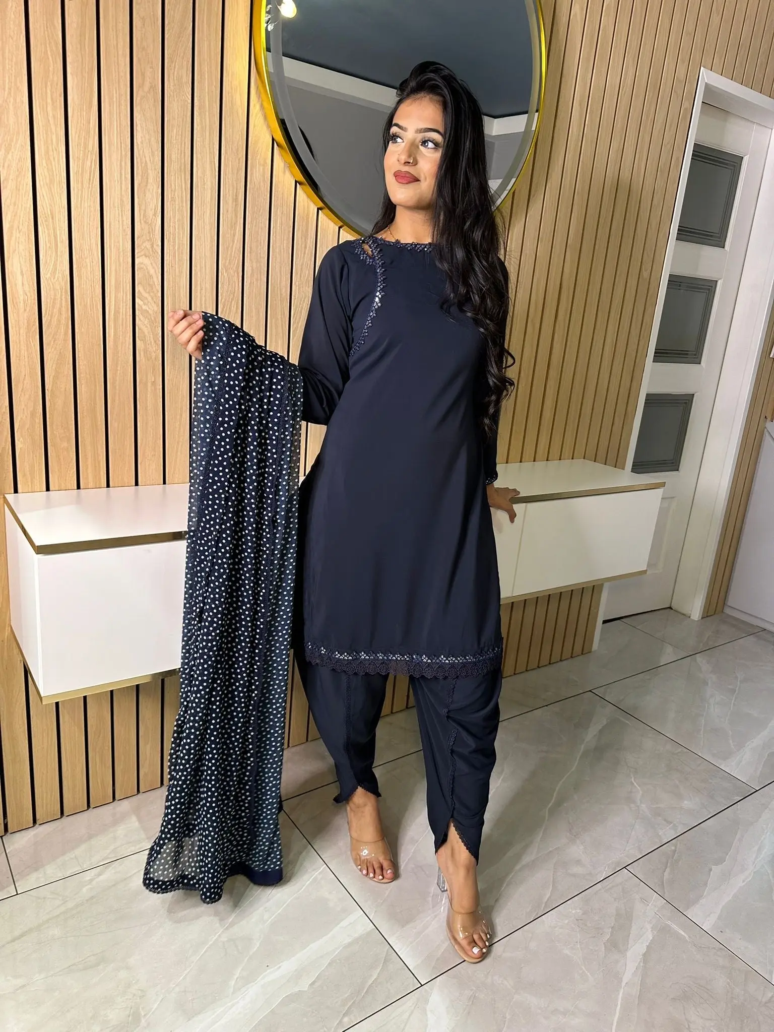 Afsana - Navy Cutout