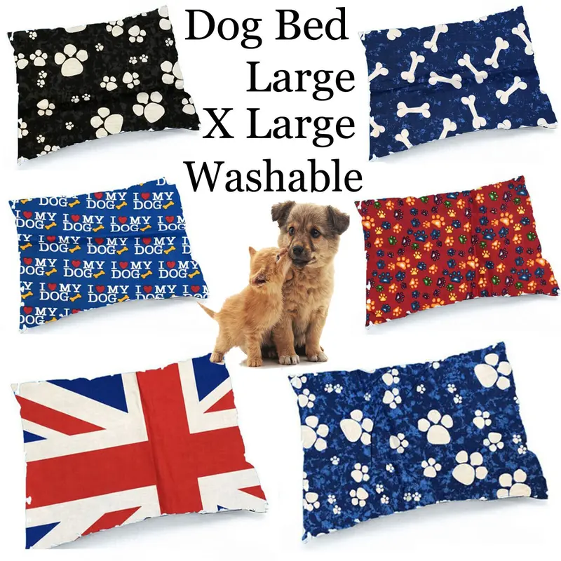 Dog Pet-Bed Removable Zipped Cover Large & Extra Large Washable Cushion + Cover 0