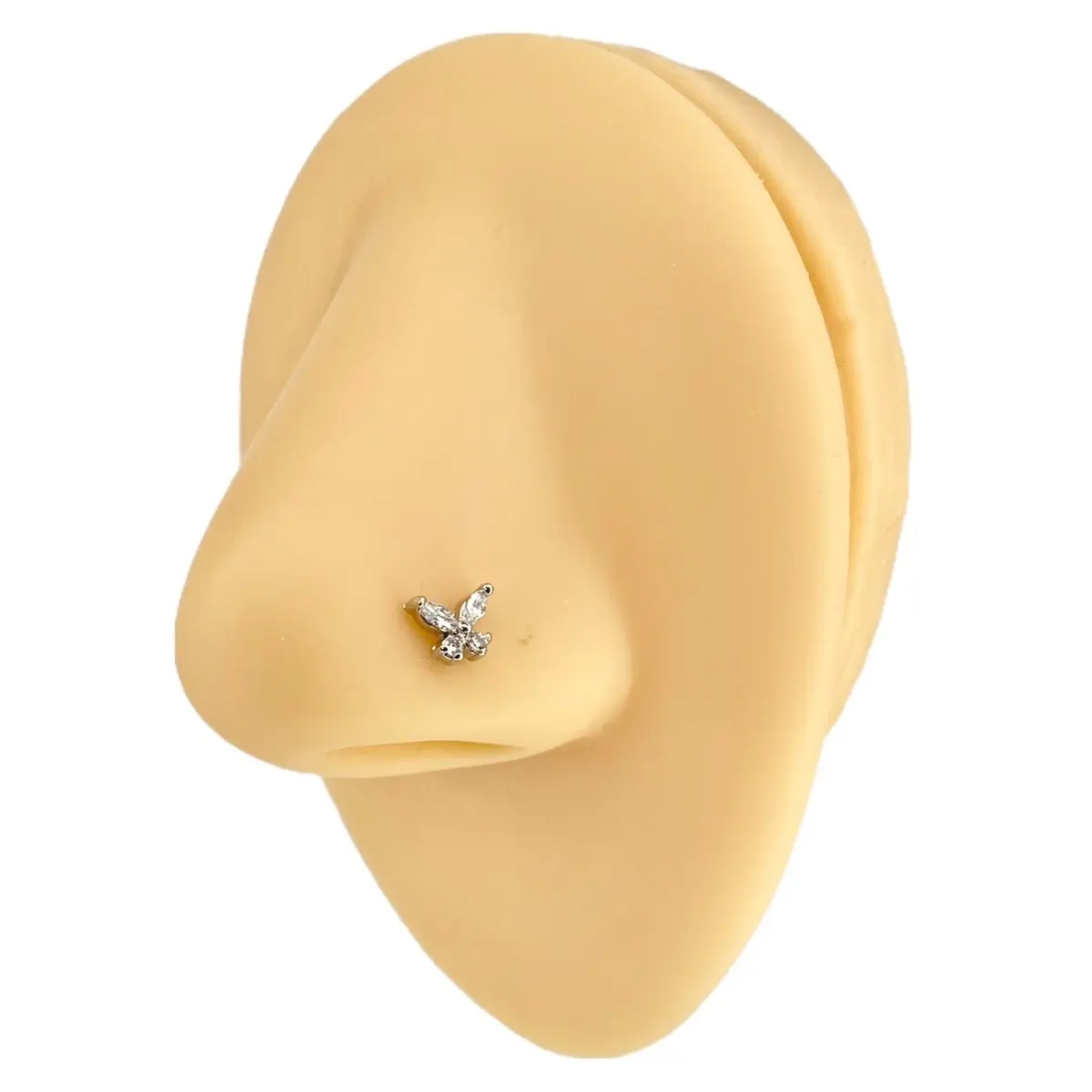 Cubic Zirconia Butterfly Nose Stud