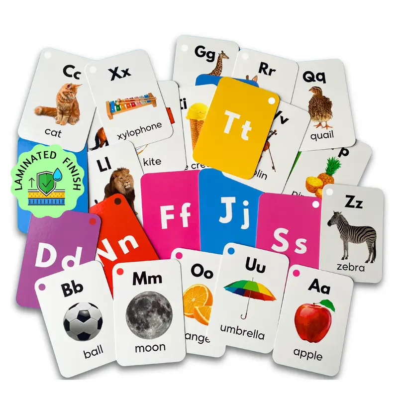 Alphabet Flash Cards for Kids, Early Learning First Word Cards for Preschhol Children and Toddlers 5