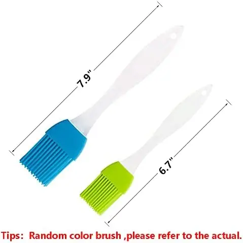 Silicone Pastry Brush Basting Brush Set, 7" & 8" Heat Resistant Oil Brush for Cooking Kitchen Baking Barbecue BBQ Grilling Meat,2 Pcs Utensils 4