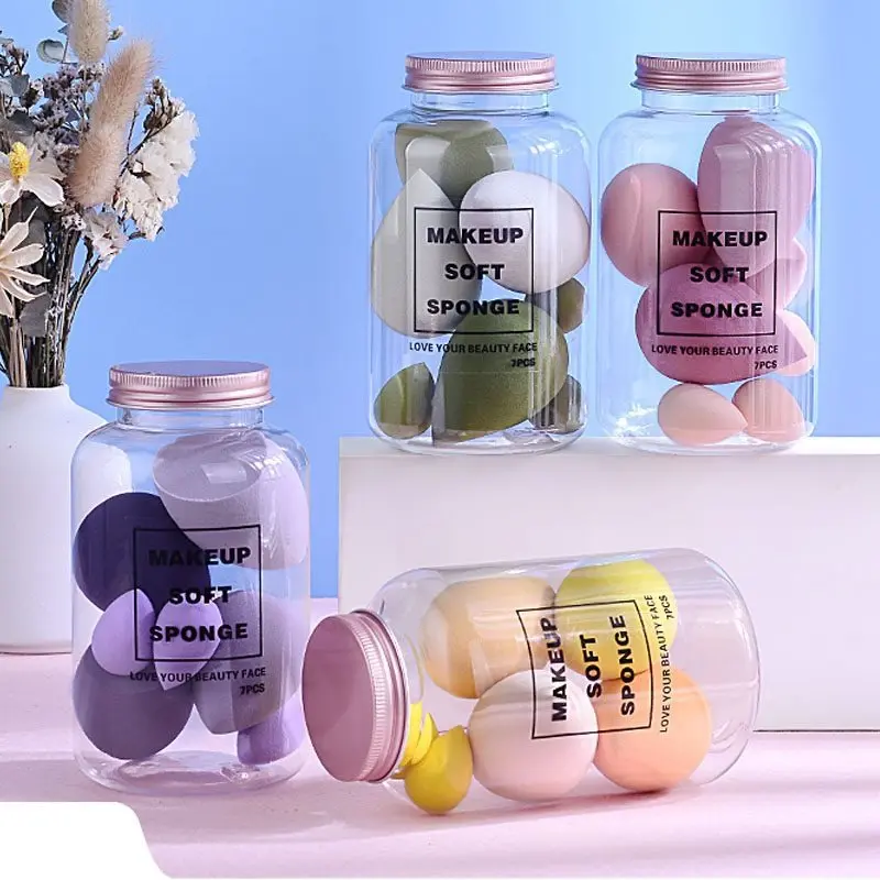 Makeup Sponge 7 Pcs Set for Liquid, Cream, and Powder, Enhanced Make Up Application, Ideal Gift,Multi-colored 0