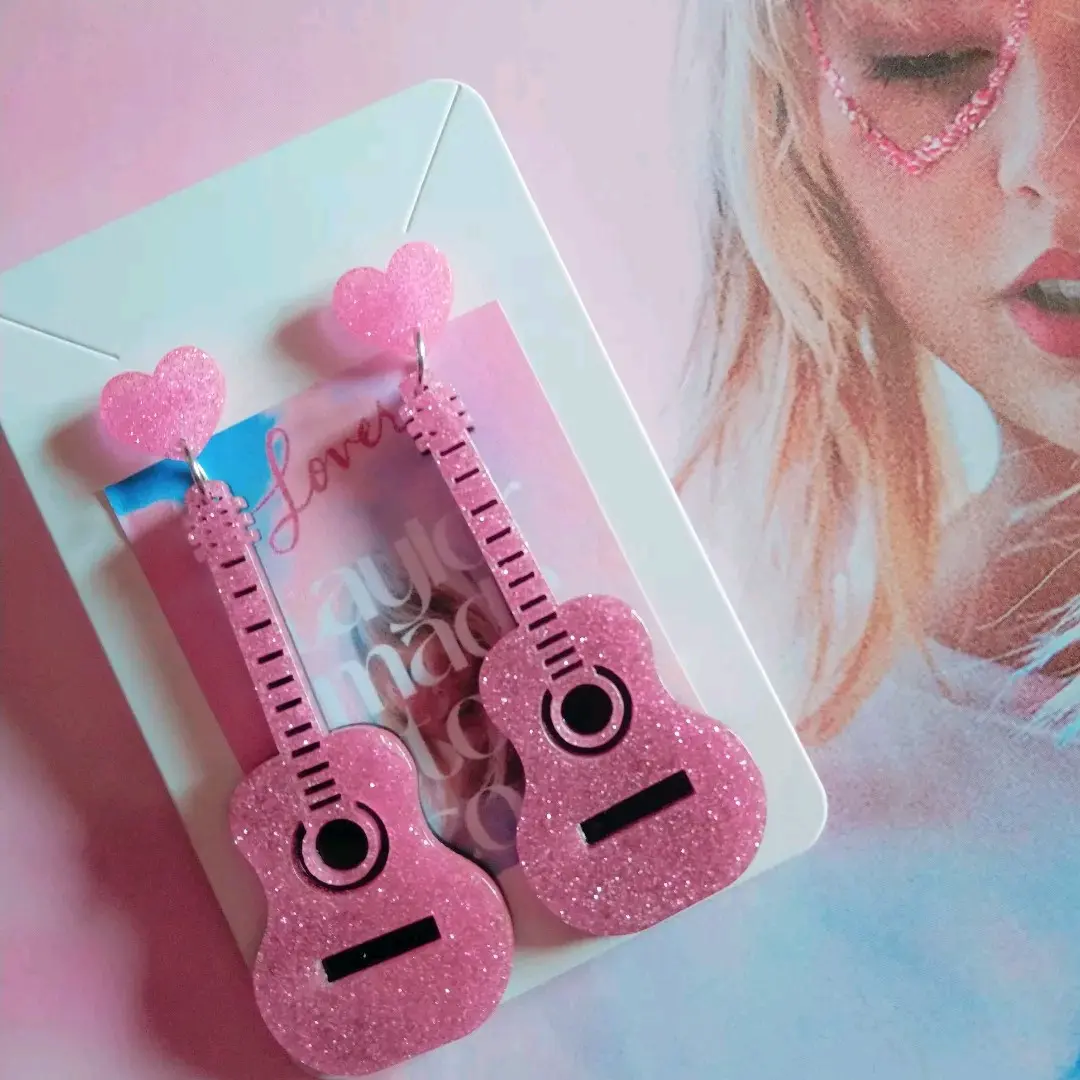 Lover Era Sparkly Guitar Earrings Taylor Swift The Eras Tour
