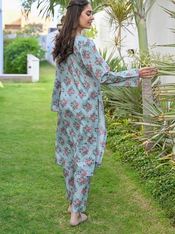 Waniya BLUE STROBE  Stitched 2 pcs Lawn Ladies suit 1