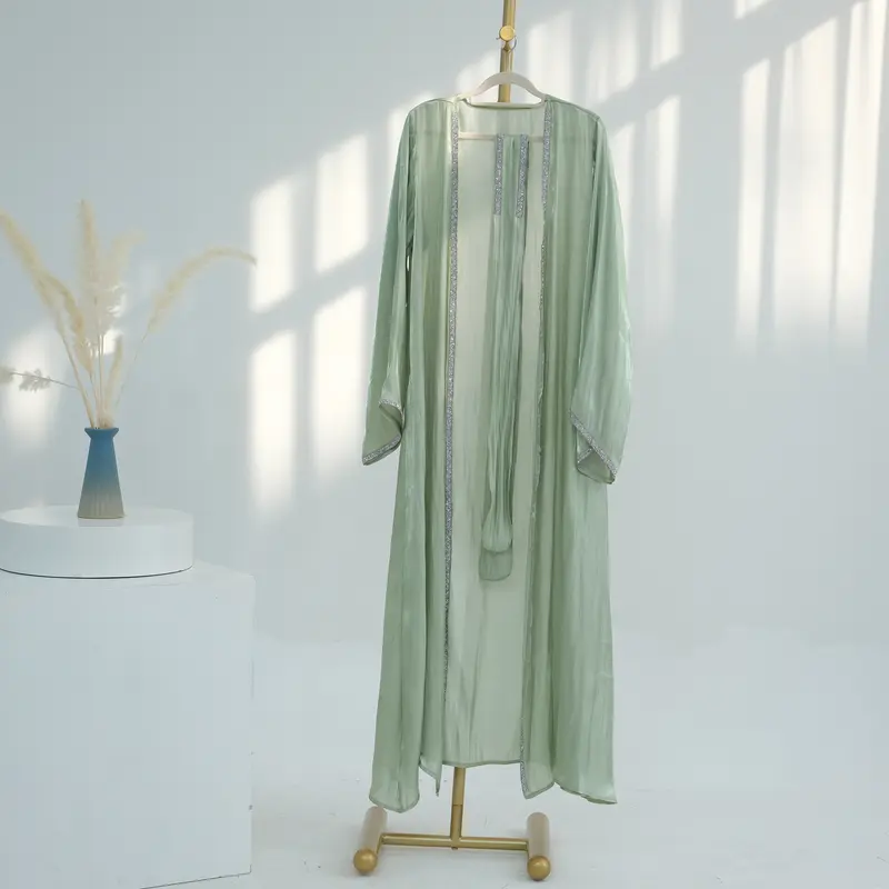 HASASERIES HS1183 1pcs Cardigan Solid Edge Robe Cardigan 6