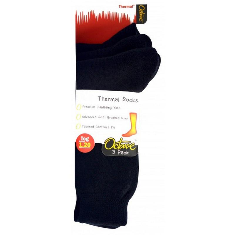 Octave® Kids Thermal Socks 1.2 TOG 3 Pack - Black 2