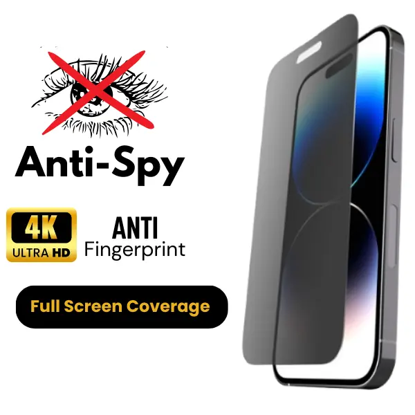 Premium Privacy Full Cover 5D Tempered Glass Screen Protector for iPhone 11, 12, 13, 14, 15, 16, 16 Pro, 16 Pro Max - Anti Spy Privacy Protection, Ultimate Privacy Screen Protector  Cellphone Smartphone Casing Phonecase Cases Protective Shockproof Cases