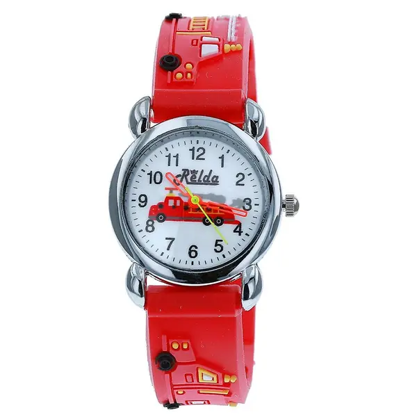 Relda Children's Analogue 3D Fire Engine Red Silicone Strap Boy's Watch REL48 0