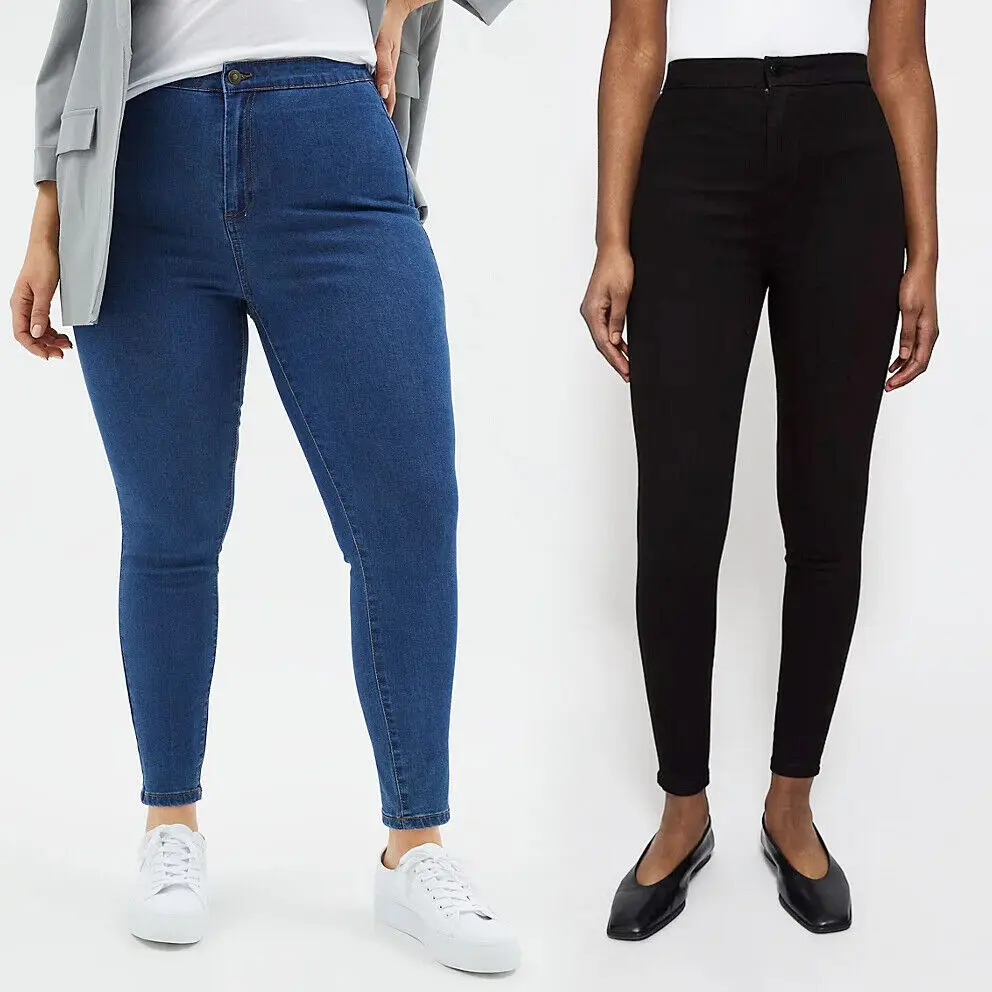 SIZE 8 TO 22 WOMENS JADA HIGH WAISTED JEGGINGS SKINNY STRETCH JEANS BLUE BLACK Womenswear Bottom