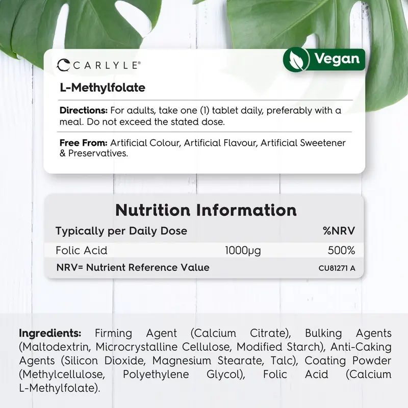 L-Methylfolate 1000 ug | 120 Tablets 2