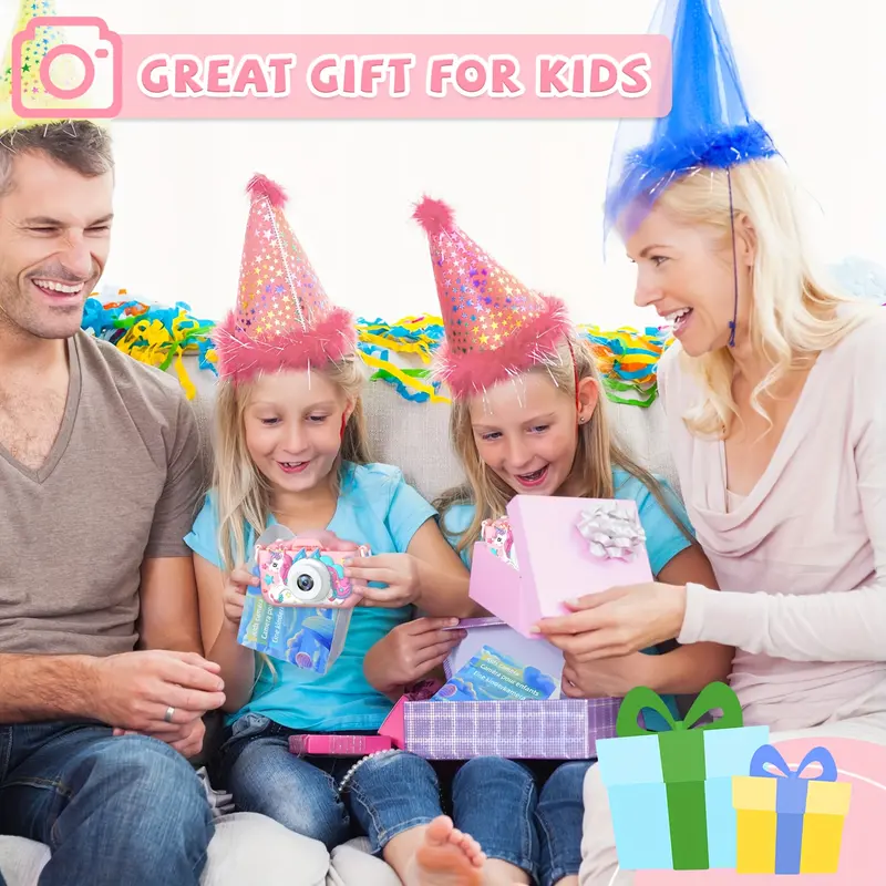 Gift Kids Toy Unicorn HD Camera, Suitable For 3-12 Years Old Toddlers, Kids, Boys And Girls, Selfie Camera For Kids, Christmas, Halloween, Thanksgiving And Birthday Gifts 3