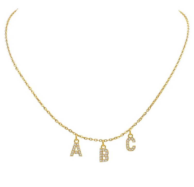 Amour Destinee 18K Gold Plated Initial Name Necklace, Silver Initial Pendant Name Necklace, Special Personalised Gift, Up to 1-9 Initials 2