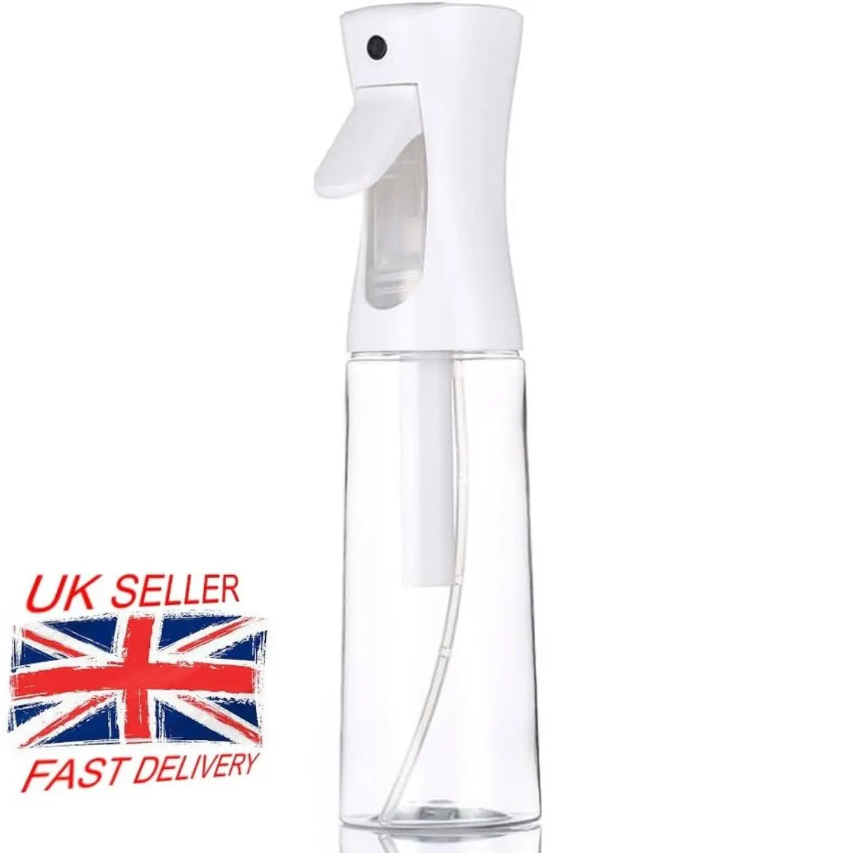 300ml Hairdressing Spray Bottle, Continuous Mist Spray Bottle For Hair Styling, Plants, Cleaning, Misting & Skin Care White and Black Color Easy to Use Hair Styling Combs Transparent Household Canister Containers Hand Organiser
