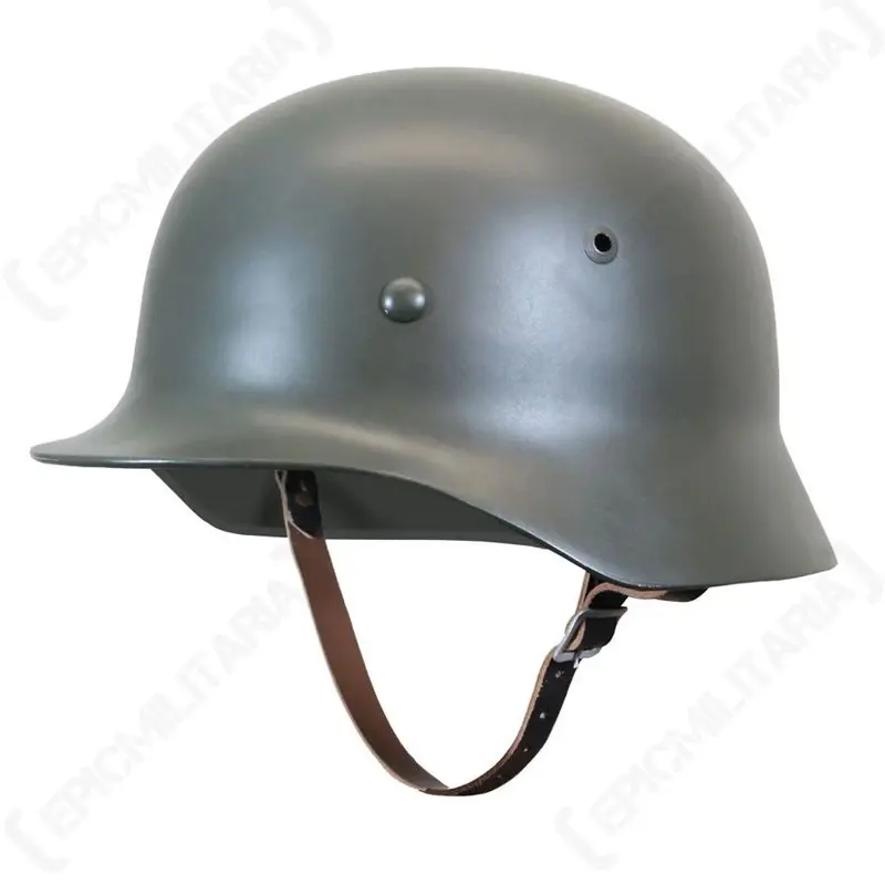 Reproduction WW2 German M35 Helmet - Leather Liner Quality Steel Army Stalhelm 0