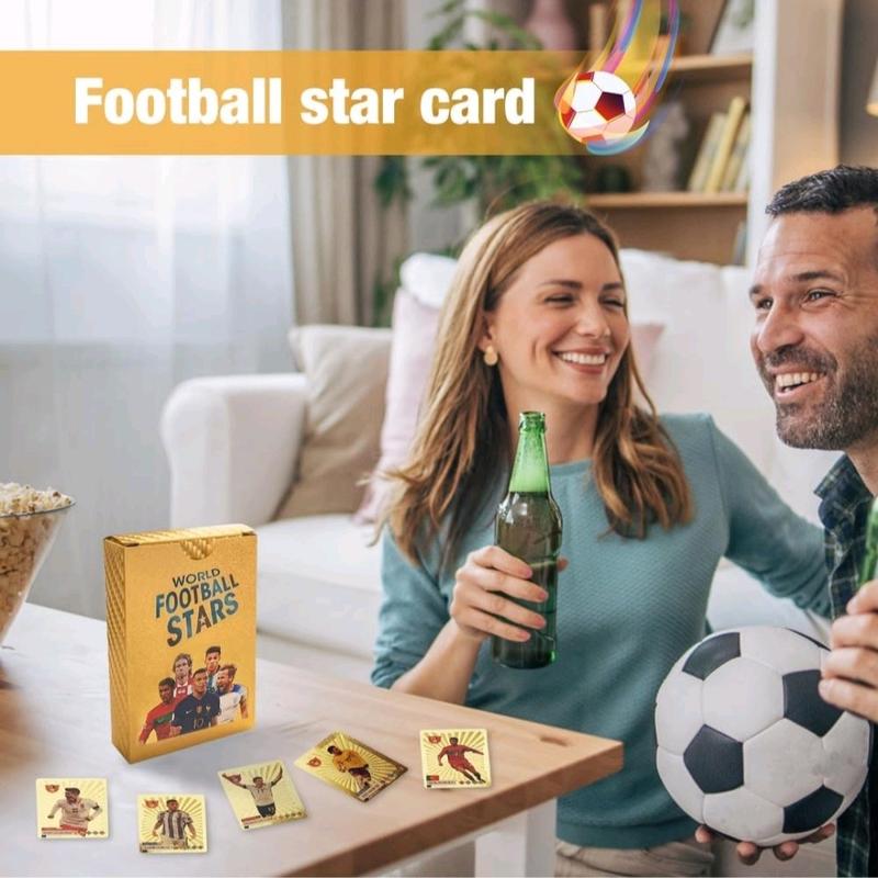 55Pcs Gold Foil Football Star Cards for Collectors 4