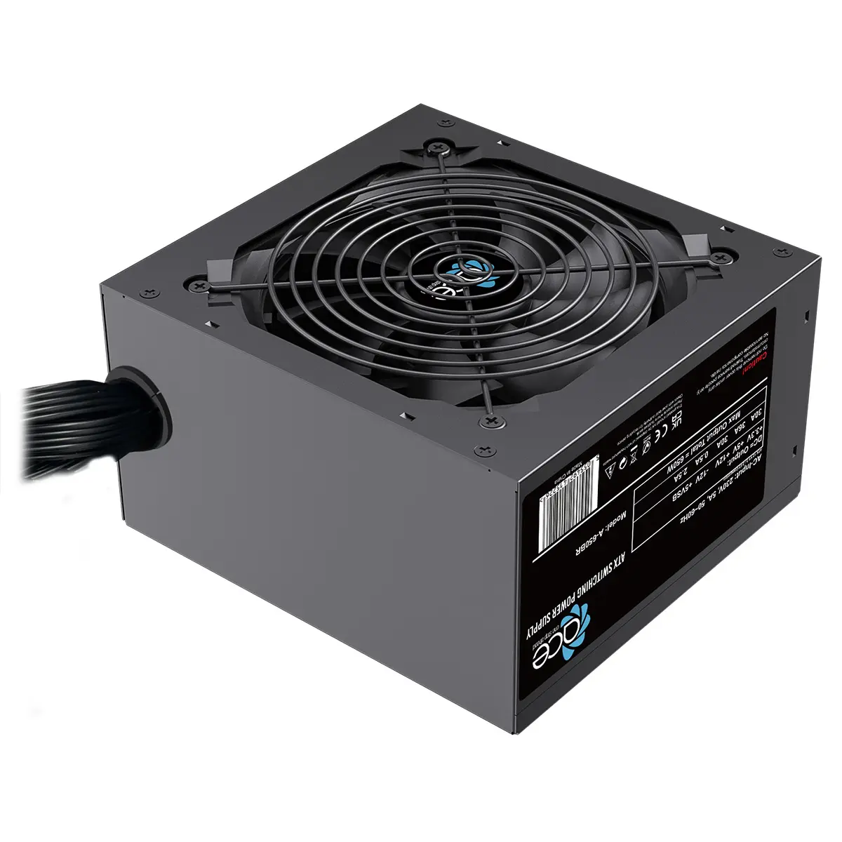 ACE Power 750W ATX PSU, Power Supply Unit For Desktop PC, 8-Pin 12V, 6x SATA, PCI-E