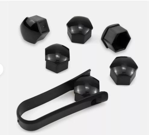 20X Black Wheel Nut Caps Bolt Covers FOR Audi VW Vauxhall Bmw 17mm Universal UK 2