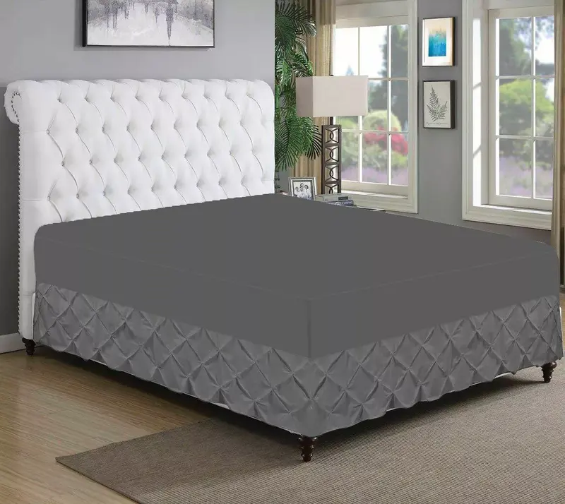 Pin Tuck Extra Deep Fitted Valance Bed Sheet 100% Egyptian Cotton Single Double King Bed Size 7