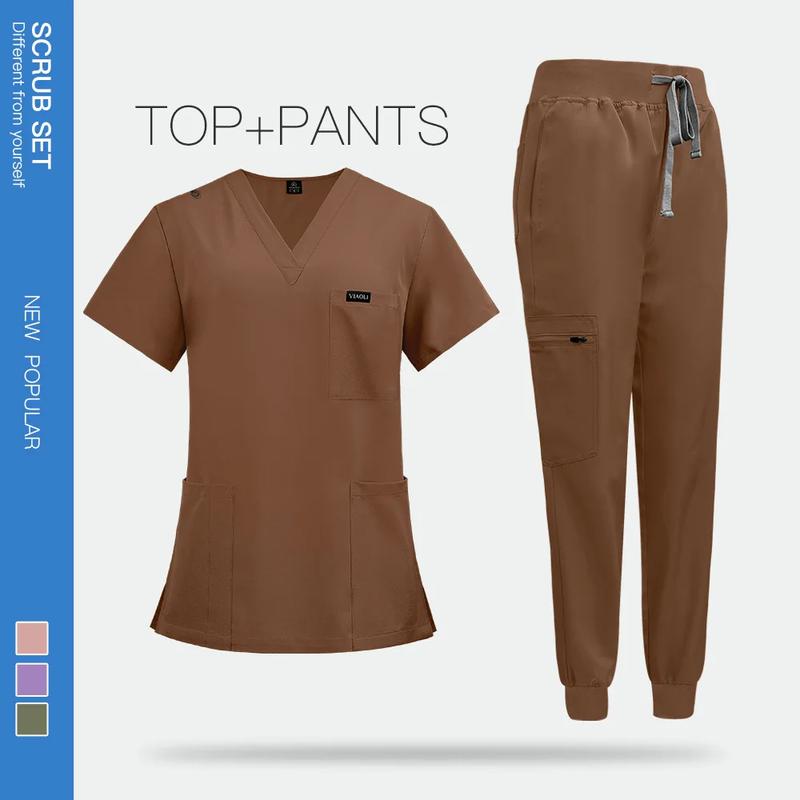 Product Introduction of Surgical Uniforms Woman Nursing Enfermeria Sets Top Pant Articles Medical Uniform Scrubs Clinical Beauty Salon hospital Suits 6