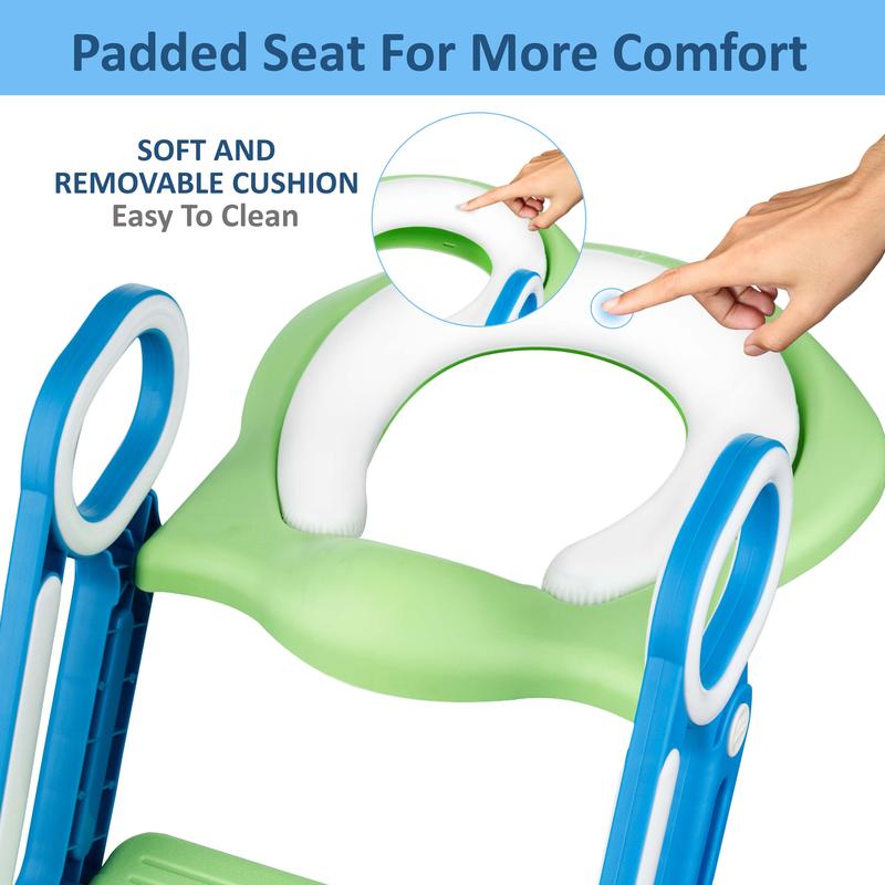 Crystals Children's Step Ladder Potty Trainer with Soft Padding and Foldable Design for Toddler Training 8