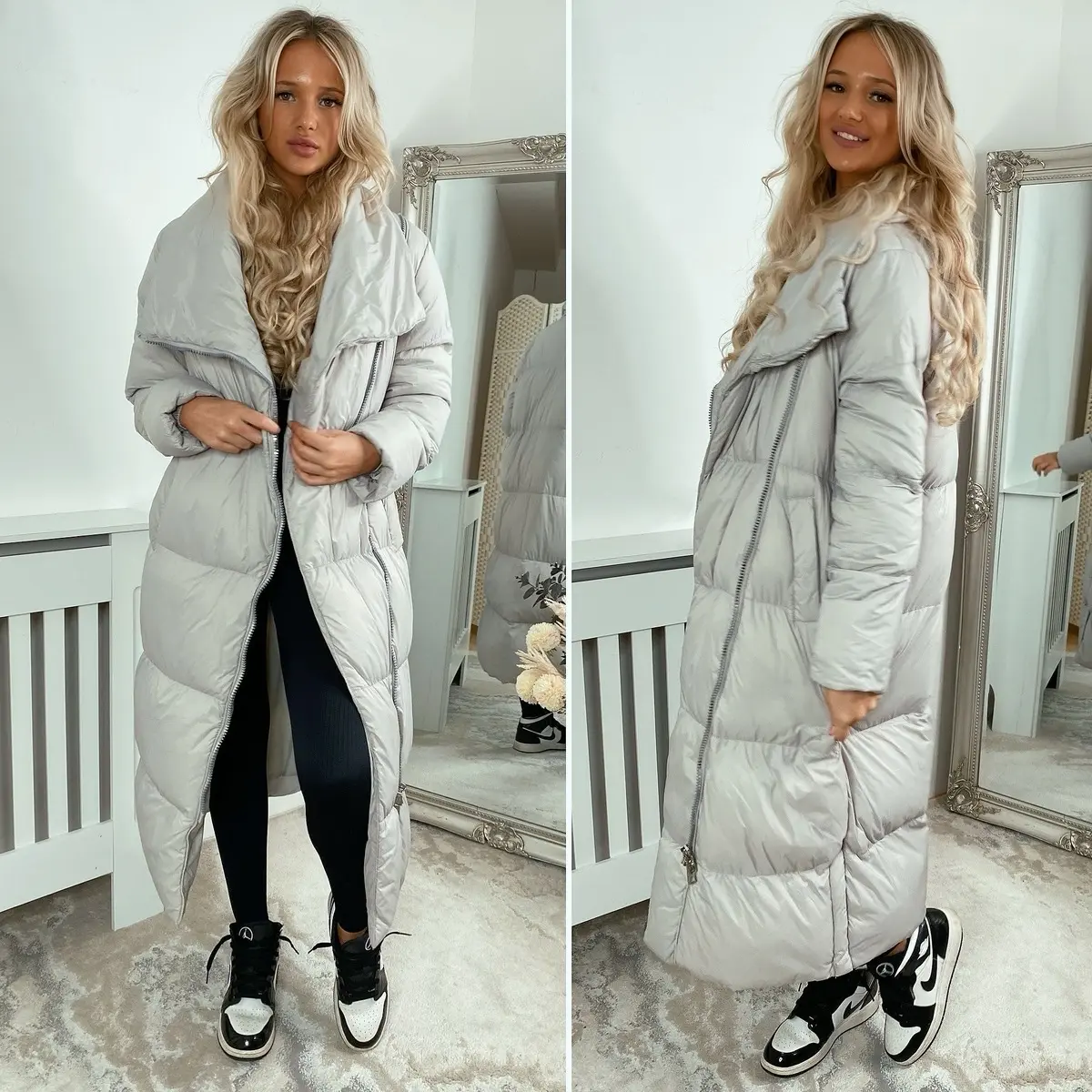 Billie oversized padded Zipper coats