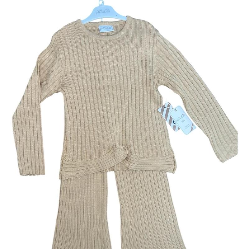 Girls Pleated Knitted Lounge Wear Set (6-9Y) matching outfits 2