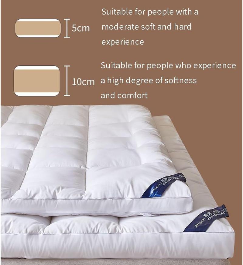 Product Introduction of 4" Inch Deep Mattress Topper 10cm Extra Thick Quilted Heavy Box Stitched Fluffy Hypoallergenic Microfiber with Strong Elasticated Corner Straps Matress Topper White Color Sizes Single, 4ft / Small Double, Double, King, Super King 5