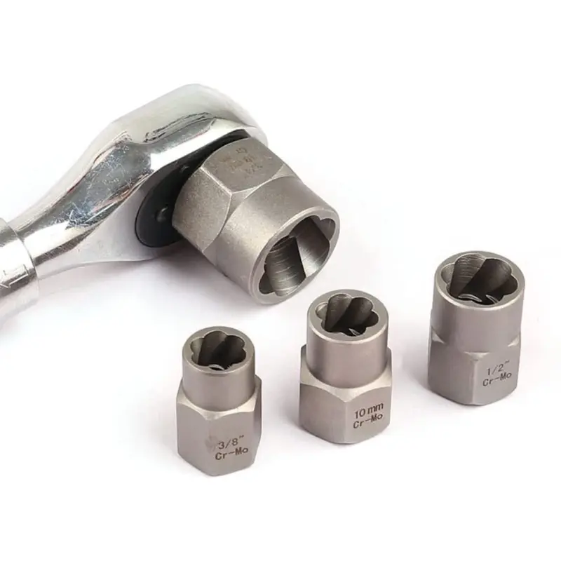 14Pcs Impact Bolt & Nut Remover Set 3/8" Locking Wheel Damaged Nuts Extractor UK 3