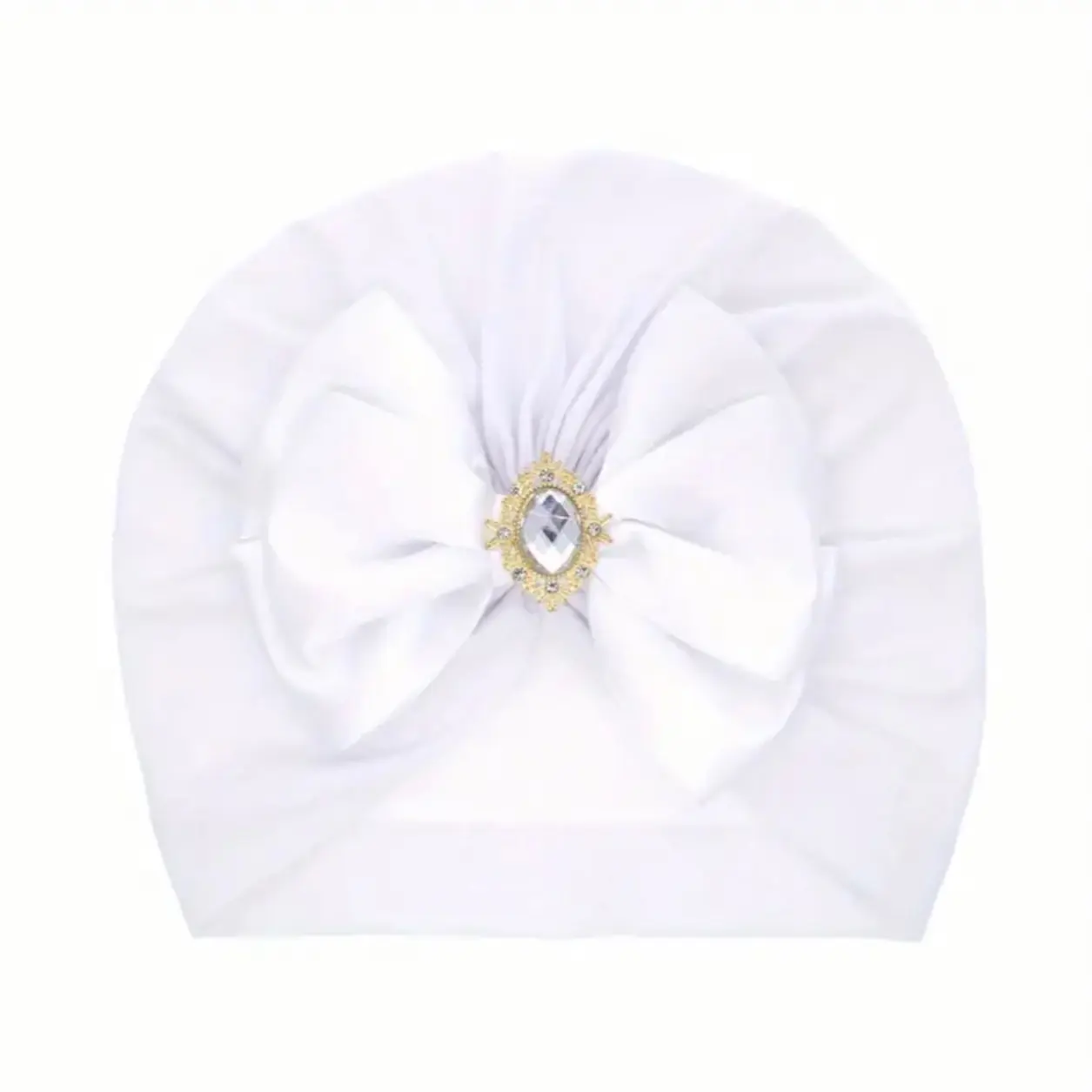 Baby girl rhinestone bow turban hat