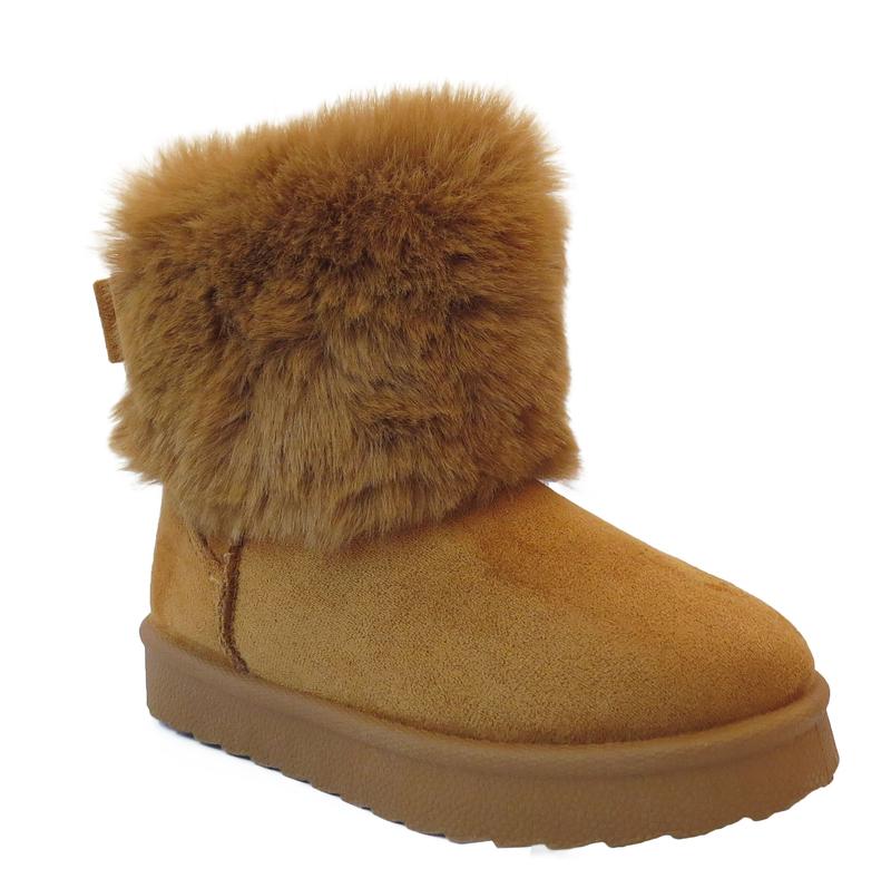 Cozy Kids' Faux Fur Lined Boots with Fluffy Collar Girls' Comfort Winter Footwear 5