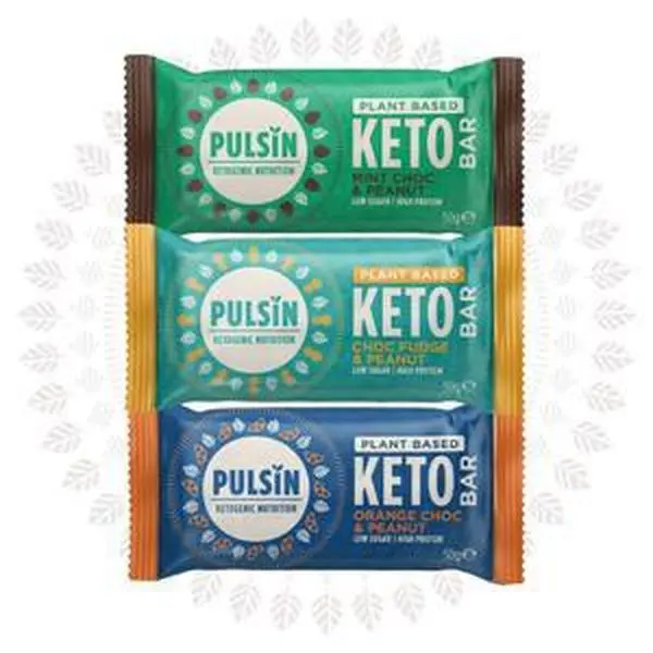 Pulsin - Mixed Keto Bar Case (18x50g)  Gluten free, High in Fibre, Low Sugar & Carb 1
